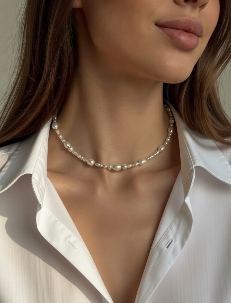 Exquisite mixed pearls choker - Image 3