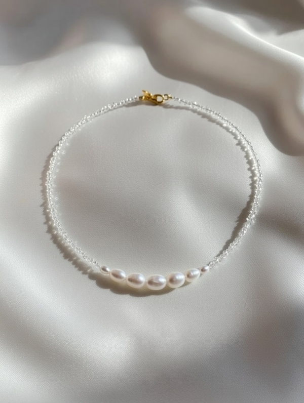 Dyadema crystal pearl choker