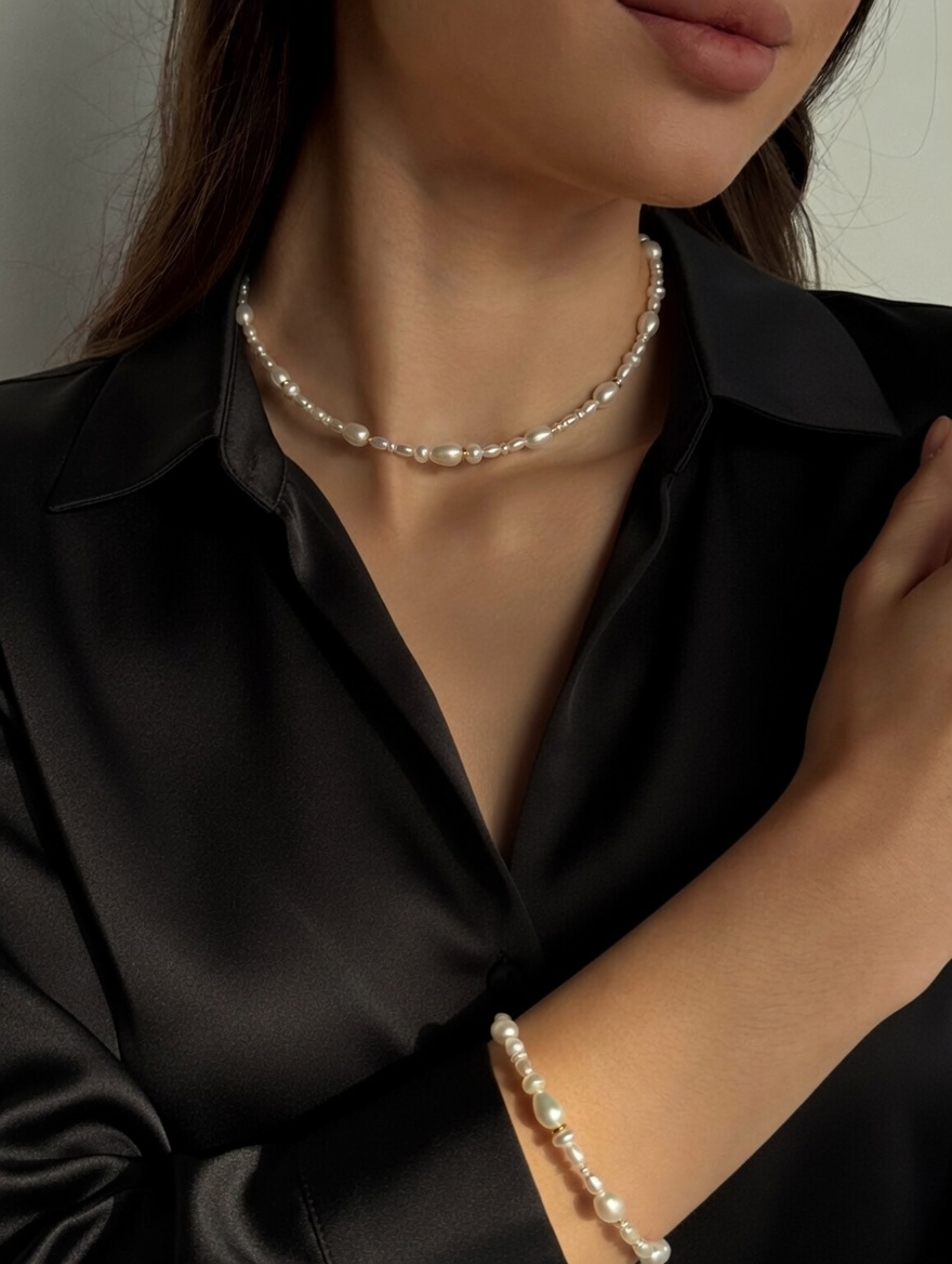 Exquisite mixed pearls choker - Image 4