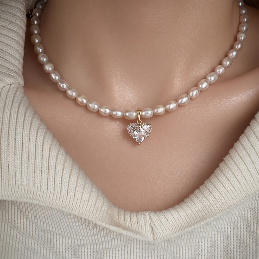 Heart pearl choker - Image 3