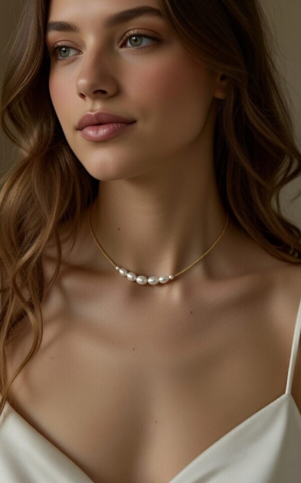 Dyadema gold pearl choker