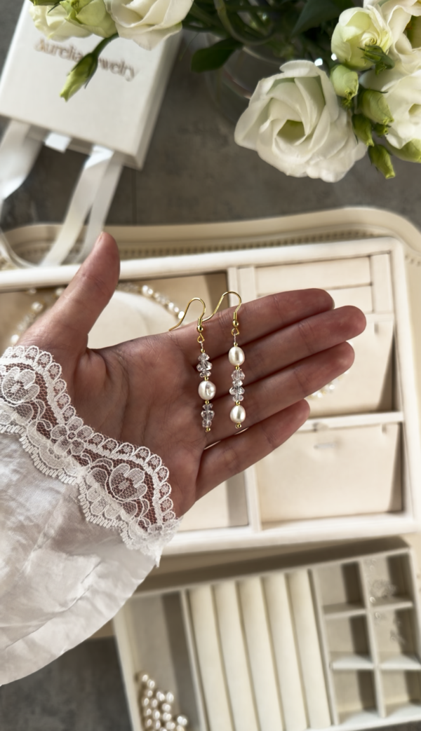 Adele crystal pearl earrings